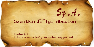 Szentkirályi Absolon névjegykártya